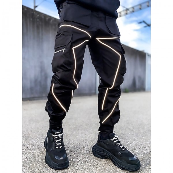 Men's Cargo Pants Multi Pocket Solid Color Pants Casual White / Black ArmyGreen