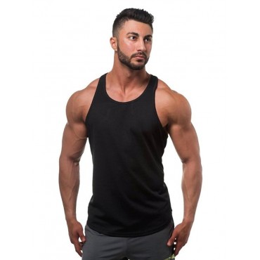 Men's Tank Top Vest Graphic Solid Colored Round Neck White Black Blue Gray Yellow Sleeveless Plus Size Daily Sports Slim Tops Cotton Muscle / Summer / Summer