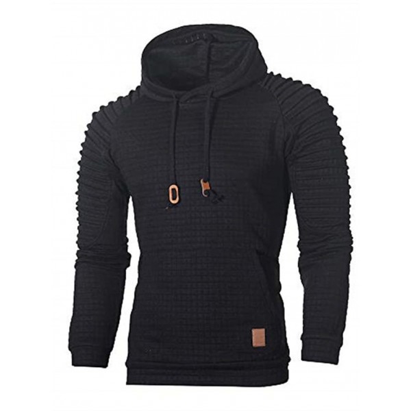 riou men’s long-sleeved hoodie sweatshirt slim fit sweat jacket hooded sweater pullover-shirt cotton outwear men’s long-sleeved patchwork hoodie hooded-pullover top tee outwear (2xl, black g)