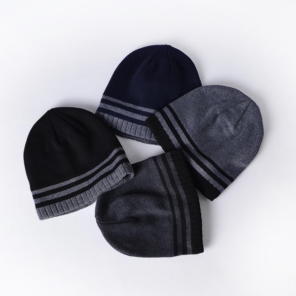 Men's Stylish Beanie / Slouchy Dailywear Outdoor Knitted Stripe Hat Windproof Warm Breathable / Fall / Winter