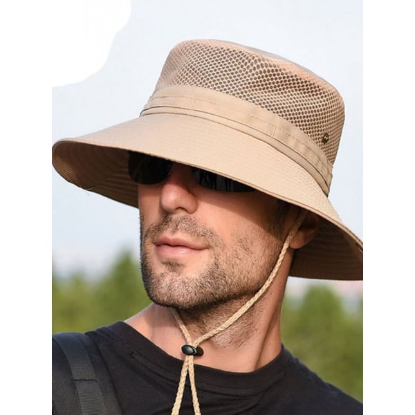 Men's Basic Sun Hat Boonie Hat Wide Birm Bucket Hat for Fishing Hiking Garden Beach Breathable Packable Solid Colored Hat