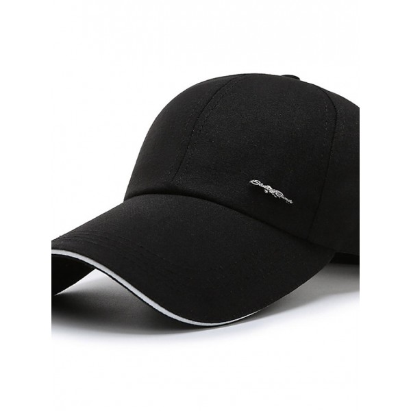 Men's Simple Baseball Cap Dailywear Outdoor Pure Color Letter Black Red Hat Windproof Breathable Ultraviolet Resistant Fall Spring Summer topi baseball golf pria topi 1Pc Adjustable leisure hats