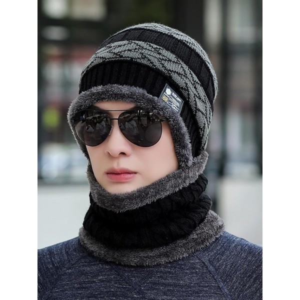 Men's Classic & Timeless Beanie / Slouchy Dailywear Outdoor Knitted Fleece Pure Color Hat Warm / Winter