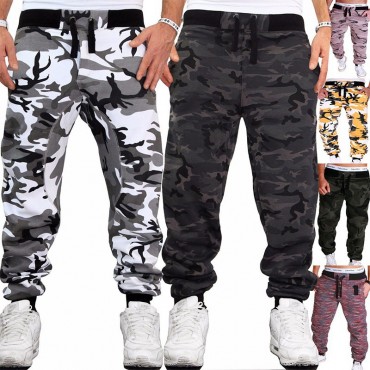 Men's slim skinny pants running fitness pants sports casual camo pants