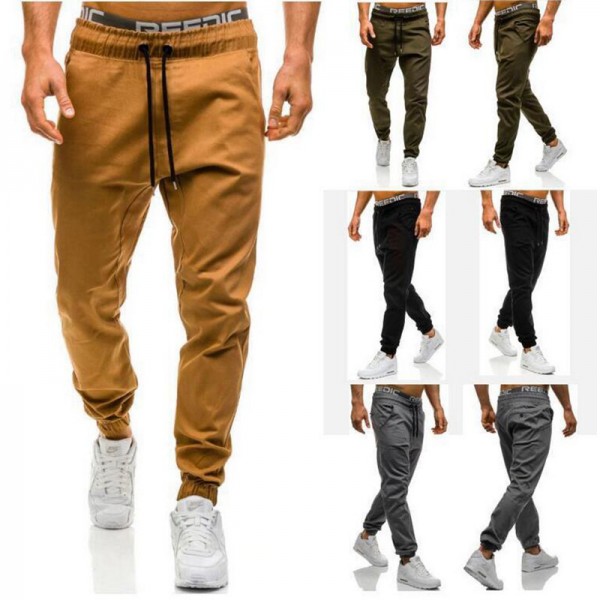 Men's Harem Pants Men's Long Straight Jeans Men's Jogging Pants Casual Solid Color Sports Pants